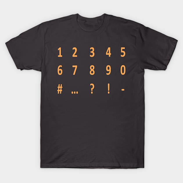 orange numbers T-Shirt by persa